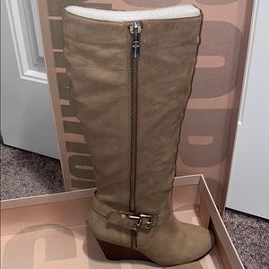 BCBG wedge boots, worn once!
